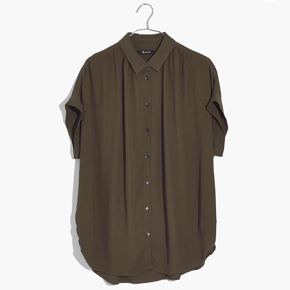 Madewell Central Drapey Shirt - Olive Green